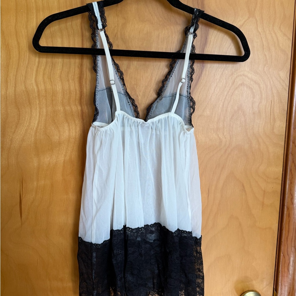Victoria's Secret Black and White Lace Chemise - Picture 3 of 3
